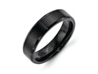 Chisel Stainless Steel 6mm Black Ip-plated Brushed/polished Beveled Edge Wedding Band