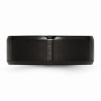 Chisel Stainless Steel 8mm Black Ip-plated Brushed/polished Beveled Edge Wedding Band