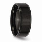 Chisel Stainless Steel 8mm Black Ip-plated Brushed/polished Beveled Edge Wedding Band