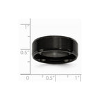 Chisel Stainless Steel 8mm Black Ip-plated Brushed/polished Beveled Edge Wedding Band