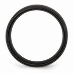 Chisel Stainless Steel 8mm Black Ip-plated Brushed/polished Beveled Edge Wedding Band