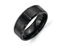 Chisel Stainless Steel 8mm Black Ip-plated Brushed/polished Beveled Edge Wedding Band