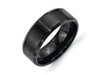 Chisel Stainless Steel 8mm Black Ip-plated Brushed/polished Beveled Edge Wedding Band
