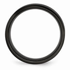Chisel Stainless Steel 8mm Black Ip-plated Brushed Flat Wedding Band