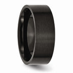 Chisel Stainless Steel 8mm Black Ip-plated Brushed Flat Wedding Band