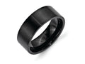 Chisel Stainless Steel 8mm Black Ip-plated Brushed Flat Wedding Band