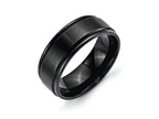 Chisel Stainless Steel 8mm Black Ip-plated Brushed Center/polished Edges Wedding Band