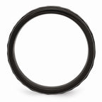 Chisel Stainless Steel 7mm Black Ip-plated Hammered And Polished Wedding Band