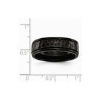 Chisel Stainless Steel 7mm Black Ip-plated Hammered And Polished Wedding Band