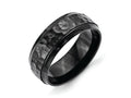 Chisel Stainless Steel 8mm Black Ip-plated Hammered/polished Beveled Edge Wedding Band
