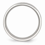 Chisel Stainless Steel 6mm Double Row Black Carbon Fiber Inlay Polished Wedding Band