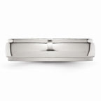 Chisel Stainless Steel Ridged Edge 6mm Polished Wedding Band
