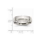 Chisel Stainless Steel Ridged Edge 6mm Polished Wedding Band