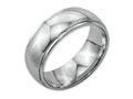 Chisel Stainless Steel Ridged Edge 8mm Polished Wedding Band