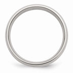 Chisel Stainless Steel Sterling Silver Inlay 6mm Polished Wedding Band