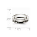 Chisel Stainless Steel Sterling Silver Inlay 6mm Polished Wedding Band