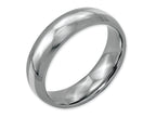Chisel Stainless Steel Sterling Silver Inlay 6mm Polished Wedding Band