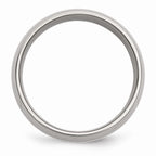 Chisel Stainless Steel Sterling Silver Inlay 8mm Polished Wedding Band