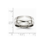 Chisel Stainless Steel Sterling Silver Inlay 8mm Polished Wedding Band