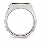 Chisel Stainless Steel Polished And Brushed Signet Ring