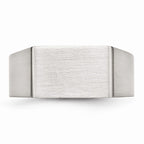 Chisel Stainless Steel Polished And Brushed Signet Ring
