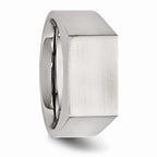 Chisel Stainless Steel Polished And Brushed Signet Ring