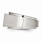 Chisel Stainless Steel Polished And Brushed CZ Signet Ring
