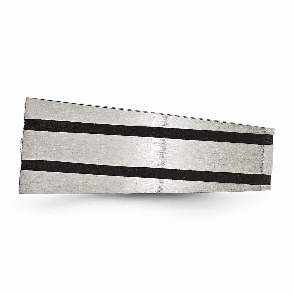 Chisel Stainless Steel Brushed Black Ip-plated CZs Ring