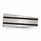 Chisel Stainless Steel Brushed Black Ip-plated CZs Ring