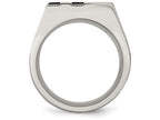 Chisel Stainless Steel Brushed Black Ip-plated CZ Ring