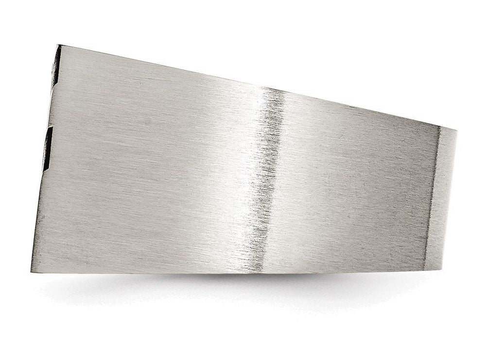 Chisel Stainless Steel Brushed Black Ip-plated CZ Ring