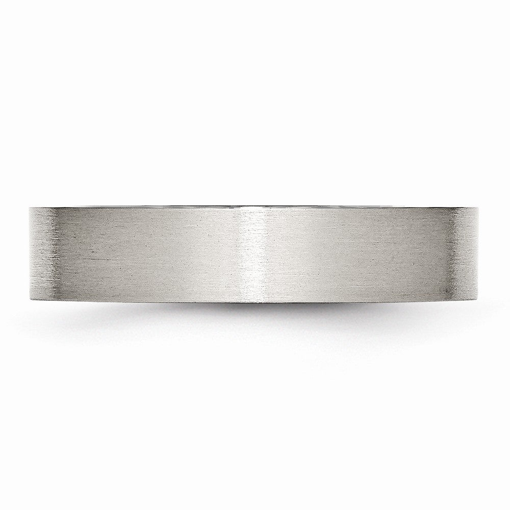 Chisel Stainless Steel Flat 5mm Brushed Wedding Band