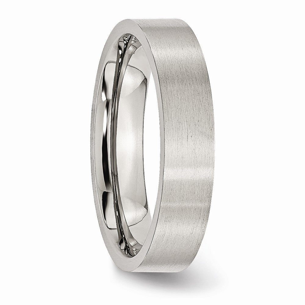 Chisel Stainless Steel Flat 5mm Brushed Wedding Band