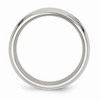 Chisel Stainless Steel Polished Wood Inlay Enameled 8.00mm Ring