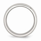 Chisel Stainless Steel Polished Red/orange Wood Enameled 8.00mm Ring
