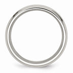 Chisel Stainless Steel Polished Black Wood Inlay Enameled 8.00mm Ring