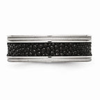 Chisel Stainless Steel Polished Black Ip-plated/genuine Stingray Textured Ring