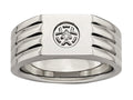 Chisel Stainless Steel Polished With CZ Ring