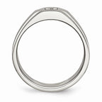 Chisel Stainless Steel Brushed And Polished With CZ Ring