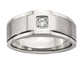 Chisel Stainless Steel Brushed And Polished With CZ Ring