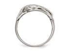 Chisel Stainless Steel Polished Black Enameled Eagle Ring