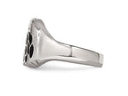 Chisel Stainless Steel Polished Black Enameled Eagle Ring