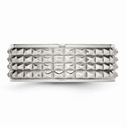 Chisel Stainless Steel Polished Studded Ring