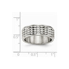 Chisel Stainless Steel Polished Studded Ring