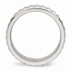 Chisel Stainless Steel Polished Studded Ring