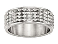 Chisel Stainless Steel Polished Studded Ring