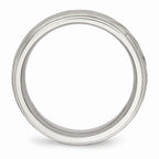 Chisel Stainless Steel Brushed And Polished Grooved Ring