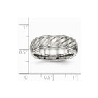 Chisel Stainless Steel Brushed And Polished Grooved Ring