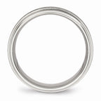 Chisel Stainless Steel Brushed And Polished Ridged Edge Ring