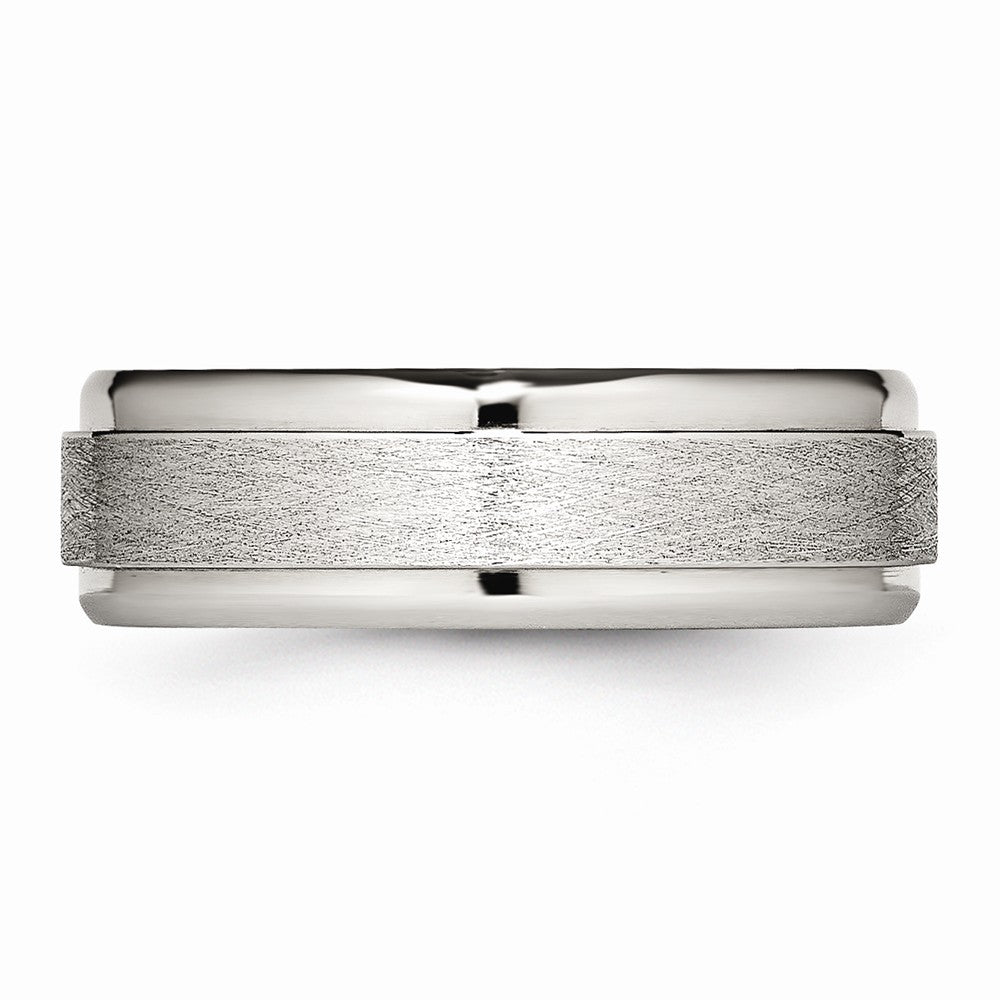 Chisel Stainless Steel Brushed And Polished Ridged Edge Ring